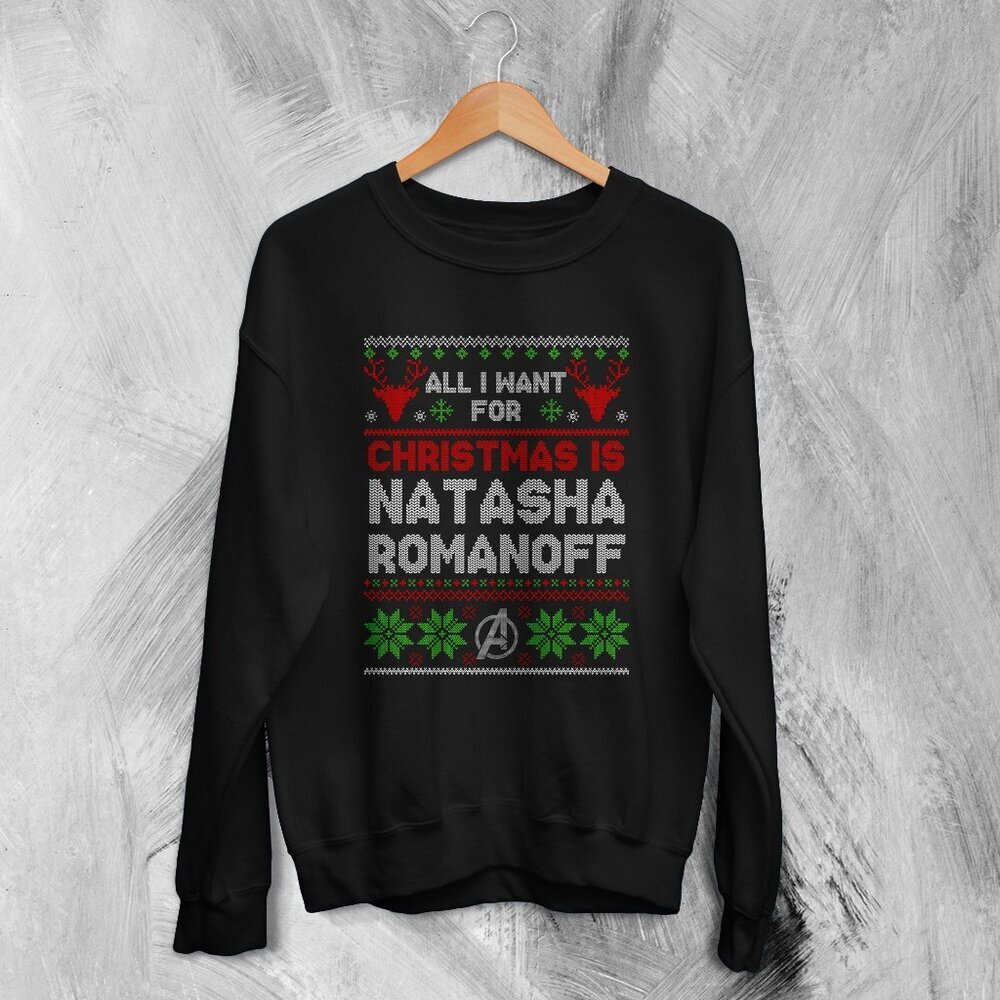 The Avengers Ugly Christmas Sweatshirt Natasha Romanoff Sweater Gift 17